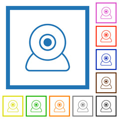 Webcam outline flat framed icons