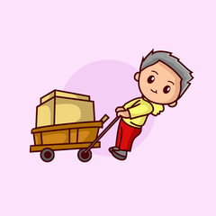 Cute delivery courier mascot design