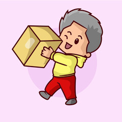 Cute delivery courier mascot design