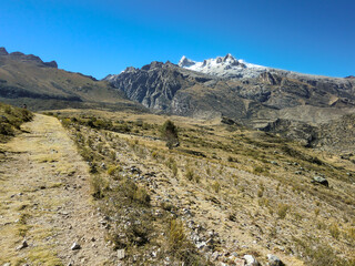Fototapeta na wymiar Landscape in the altiplano of the Peruvian Andes