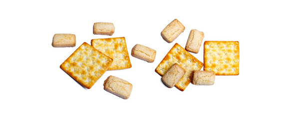 Close up Crackers  isolated on white background
