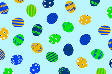 Easter pattern with colorful easter eggs.