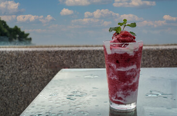 Strawberry Smoothie with Yogurt Drink Summer is refreshing