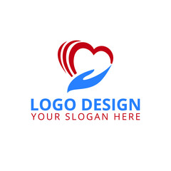 Love shape logo design professional logo