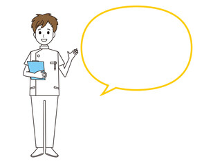 男性の看護師　医療従事者　イラスト