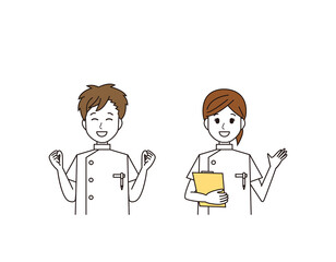 男性と女性の看護師　医療従事者　イラスト