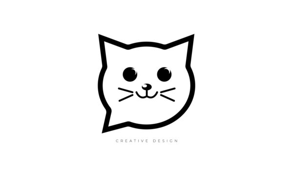 Cat social media branding icon design