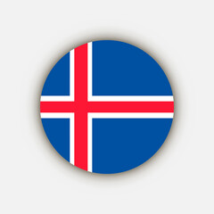 Country Iceland. Iceland flag. Vector illustration.