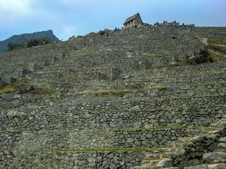 The terraces or platforms, structures of the Inca Empire in Machu Picchu - Cusco (Cuzco), Peru.