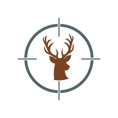 Deer target of hunting icon isolated on white background