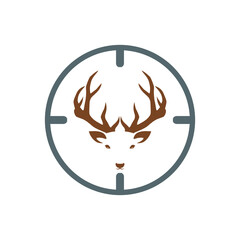 Deer target of hunting icon isolated on white background
