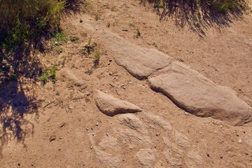 Vasquez Rocks National Park Located in California with mountains and unique rock formations 