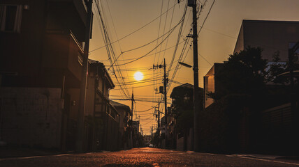 Fototapeta na wymiar Residential road in Tokyo, Japan