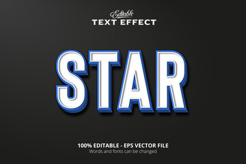 Editable text effect, Gray background, Star text effect