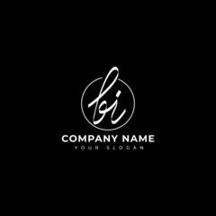 Bi Initial signature logo vector design