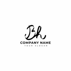 Bh Initial signature logo vector design