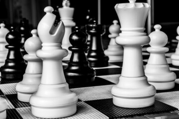 Closeup shot of board game chess