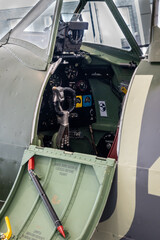 Vertical shot of the cabin of spitfire cockpit