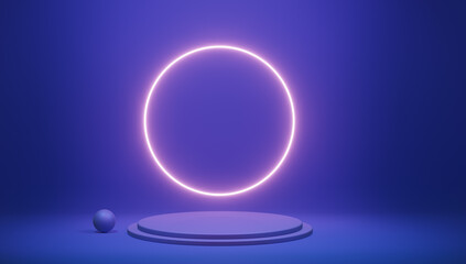 glowing neon light bulb, 3d render