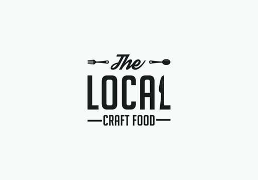 Local Craft Food logo design template - local food poster for restaurant, cooking, and food business