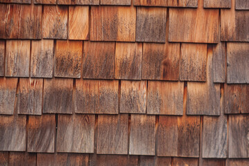 Fototapeta premium Orange and brown Wood shingles