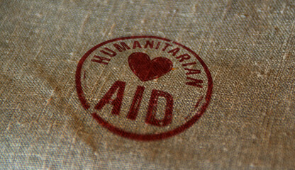 Humanitarian Aid and help stamp and stamping