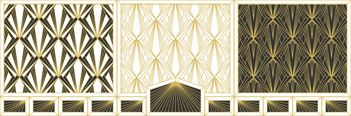 Abstract seamless pattern in Art Deco style. - 494056128