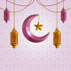 3d render 3d rendering Ramadan kareem square template 