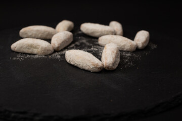 Cookies, delicious confectioner pastries, powdered sugar