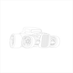 Modern Car  vector  , Illustration of a car  Business car Luxury life Technology concept  Car line art , coloring book page for kids and adults coloring book page for adult drawing