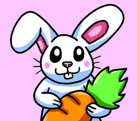 Stylized Adorable Happy Easter Bunny Card