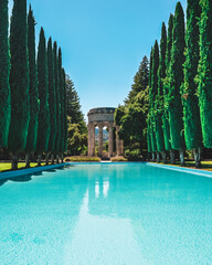 Vertical shot of Pulgas Water Temple in California, USA