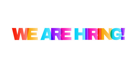 We are hiring bright lettering