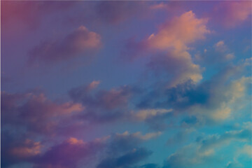 Beautiful Pink and purple clouds sunset sky. Nature sky backgrounds.