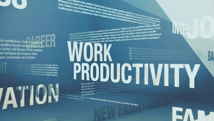Working from Home: Work/Life Balance Related Terms Seamless Background Loop.