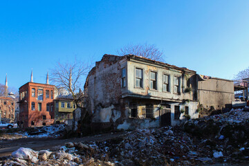 Closeup of an abandoned house