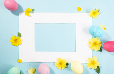 Blue background with yellow flowers
