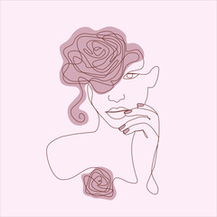 Vector illustration "Girl with a Rose"