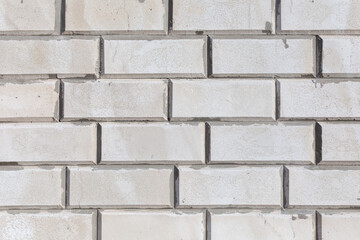 White brick wall, close up background texture