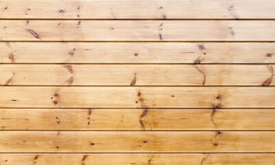 New wooden wall made of natural pine wood