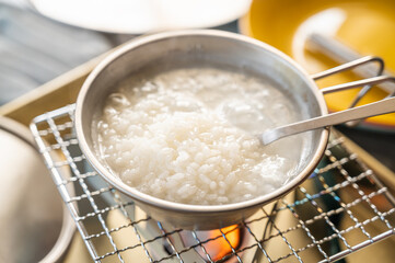 シェラカップ炊飯