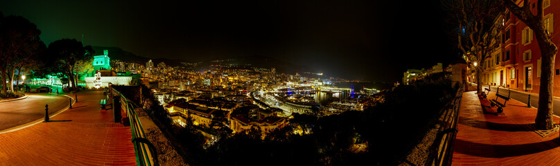Fototapeta na wymiar Nachtpanorama Skyline von Monte Carlo - Monaco