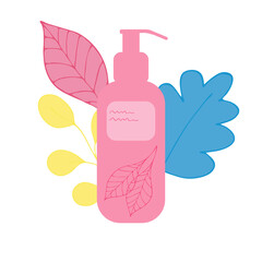 A hair care product. Vector illustration. Shampoo, balm, conditioner, mask.	