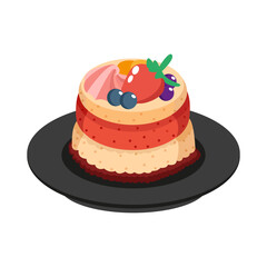 Isolated cake Gourmet dessert Sweet food Vector illustration