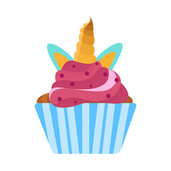 Isolated decorated cupcake Gourmet dessert Sweet food Vector illustration