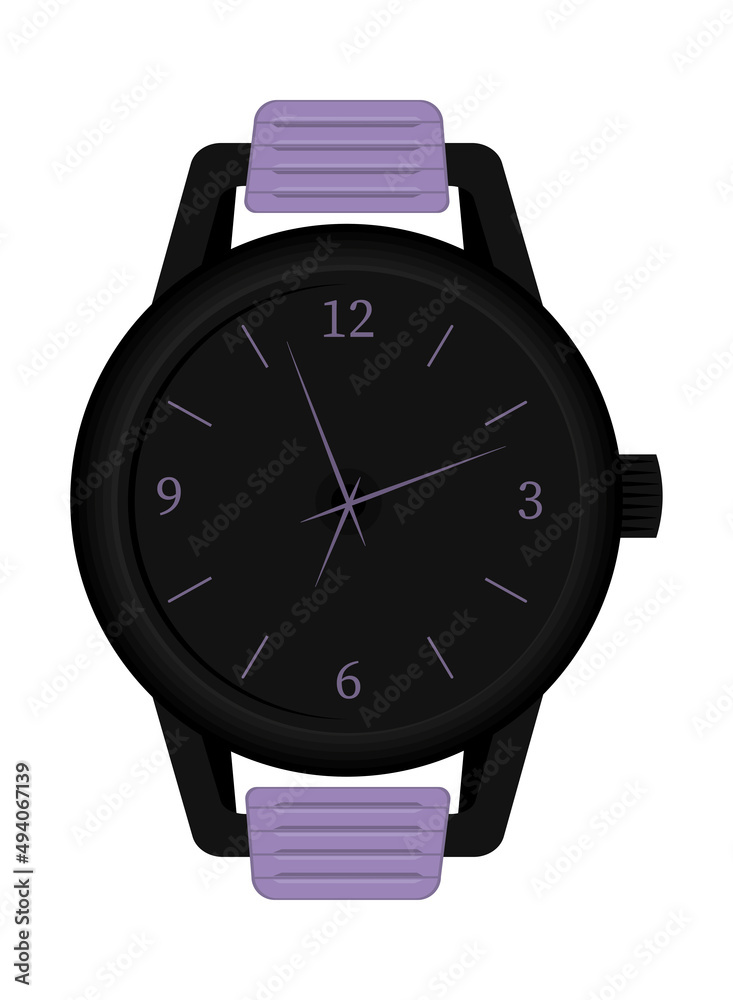 Sticker black wristwatch icon