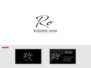 Brush RO or Signature logo, Signature ro Letter Logo Design For stylish beauty luxury fashion brand and business card - obrazy, fototapety, plakaty