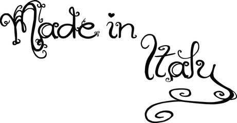 Made in Italy text sign illustration on white background