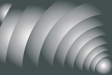 Abstract white and gray gradient luxury overlap curve circle background. Vector illustration.