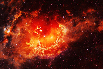 Bright red space. Elements of this image furnished by NASA